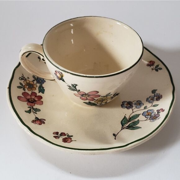 Old Abbey Sprays Cup and Saucer Made in Saar Basin - Picture 5 of 11